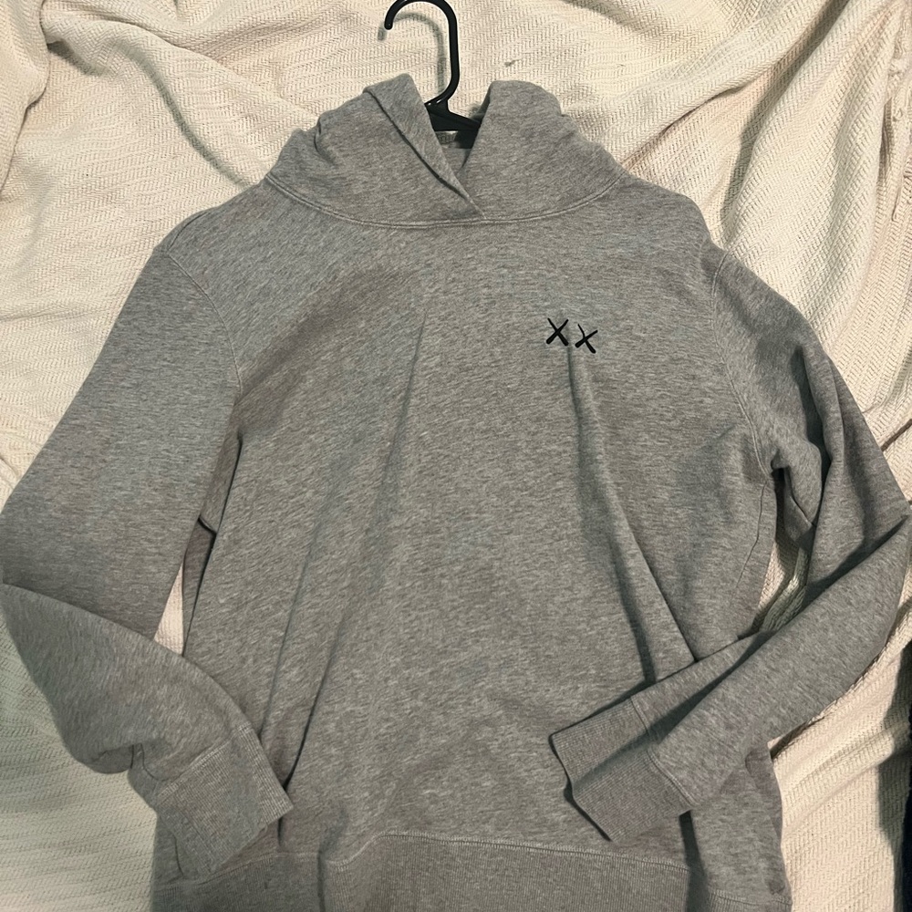 KAWS Gray Cowl Neck Sweater with Logo